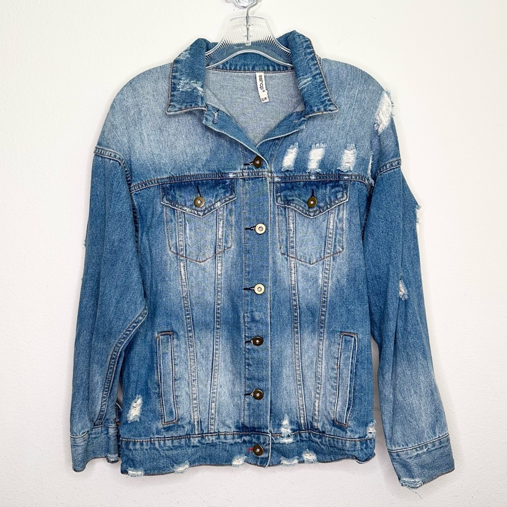 LeShop distressed denim jacket